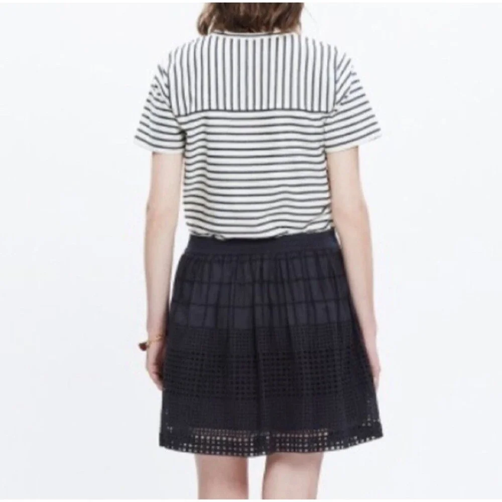 Madewell Black Beachhouse Eyelet Skirt Size M